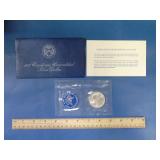 1972 unc. Blue Ike silver dollar
