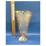 Iris and herringbone Jeannette glass vase