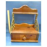 wood wall shelf with drawer