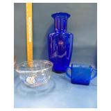 blue glass and Pillsbury bowl lot