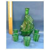 Bravettato glass ship decanter with glasses