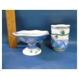 Wamsutta pedestal soap and toothbrush set vintage