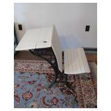 old school desk wood and cast iron