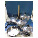 Faberware aluminum clad stainless pots pans set
