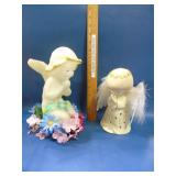 2 Angels 1 plastic, one porcelain