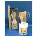 vintage kitchen tool holder with box