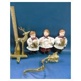 brass stocking hangers and carolers