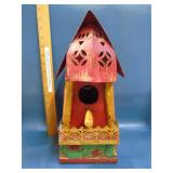 metal and wood decorative bird house