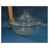vintage glass casserole dish with lid