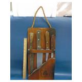 Old Forge kitchen wall rack w/knives