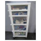 sewing and crafting lot with cart