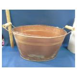 copper tone planter with plastic liner new