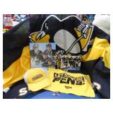 Penguins lot flag, print, cap, tin, more