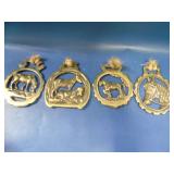 4 pieces of horse brass saddle deco