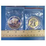 lot of 2 America 250 commemorative coins tokens