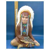 Native American Chief statue ceramic