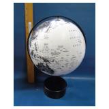 black and white world globe