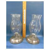 glass Hurricane candle holders