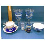 blue and white lot