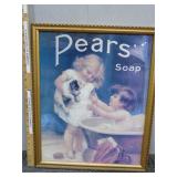 vintage framed Pear's soap art pring