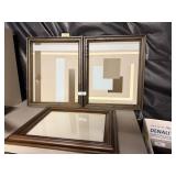 EMPTY PICTURE FRAME & GLASS, 2)MATCHING PICTURES,