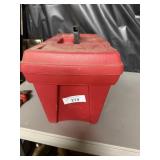 RED PLASTIC TOOLBOX W/ MISC SOCKETS