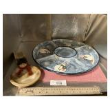 SNOWMAN RELISH TRAY & STOVE SPOON