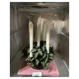 WOOD CANDLE CENTER PIECE