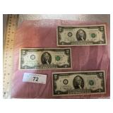 3)$2.00 BILLS-SERIES 1976
