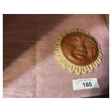 VINTAGE SMALL MEXICAN POTTERY SUN WALL HANGING