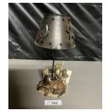 RED SHED HORSE CANDLE LAMP