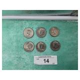 6)1971  KENNEDY HALF DOLLARS, D MINT