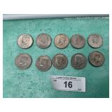 10) 1973  KENNEDY HALF DOLLARS