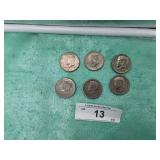 6)1971  KENNEDY HALF DOLLARS, D MINT