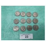 12) KENNEDY CENTENNIAL  HALF DOLLARS-