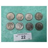 8) 1985  KENNEDY HALF DOLLARS-D MINT