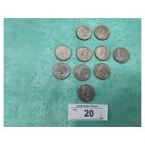 2)1981 KENNEDY HALF DOLLARS-D MINT, 4)1982