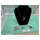 PINS, NECKLACE, TIE TACK,