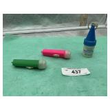 2) KEYCHAIN FLASHLIGHTS, AND DAKOTA WATER