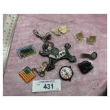 PINS, TIE CLIP, KEY CHAINS AND MISC