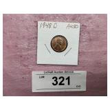 1948 D AU50 PENNY