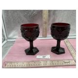 2) RED RUBY AVON 1876 CAPE COD COLLECTION GOBLETTS