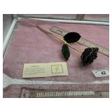 GENUINE ROSE PRESEVED IN 24K GOLD-DK BLUE