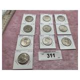 10) KENNDEY HALF DOLLARS-  4)1974(EF40) &3)1973