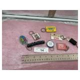 KEY CHAINS SOME ADVERTISING AND PIN