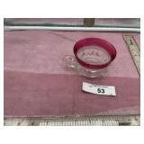 VINTAGE KINGS CROWN THUMBPRINT RUBY FLASHED TEACUP