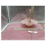 VINTAGE PINK FENTON GLASS BASKET