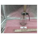 GLASS SYRUP PITCHER