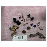 PIECERED & CLIP ON EARRINGS & BRACLET