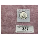 1964 D UNC60 90% SILVER KENNDY HALF DOLLAR